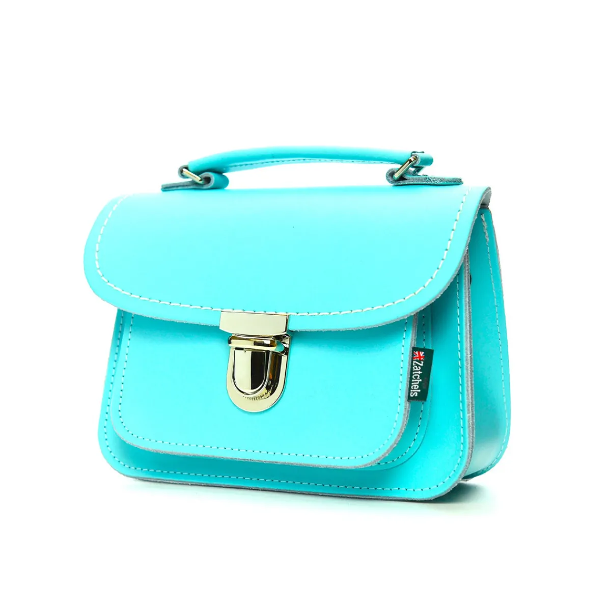 Zatchels Luna Handmade Leather Bag - Limpet - Shell Blue>Women Small Satchels|Luna