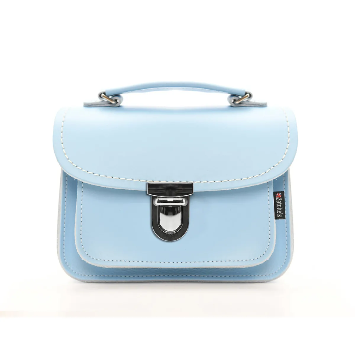 Zatchels Luna Handmade Leather Bag - Baby Blue>Women Small Satchels|Luna