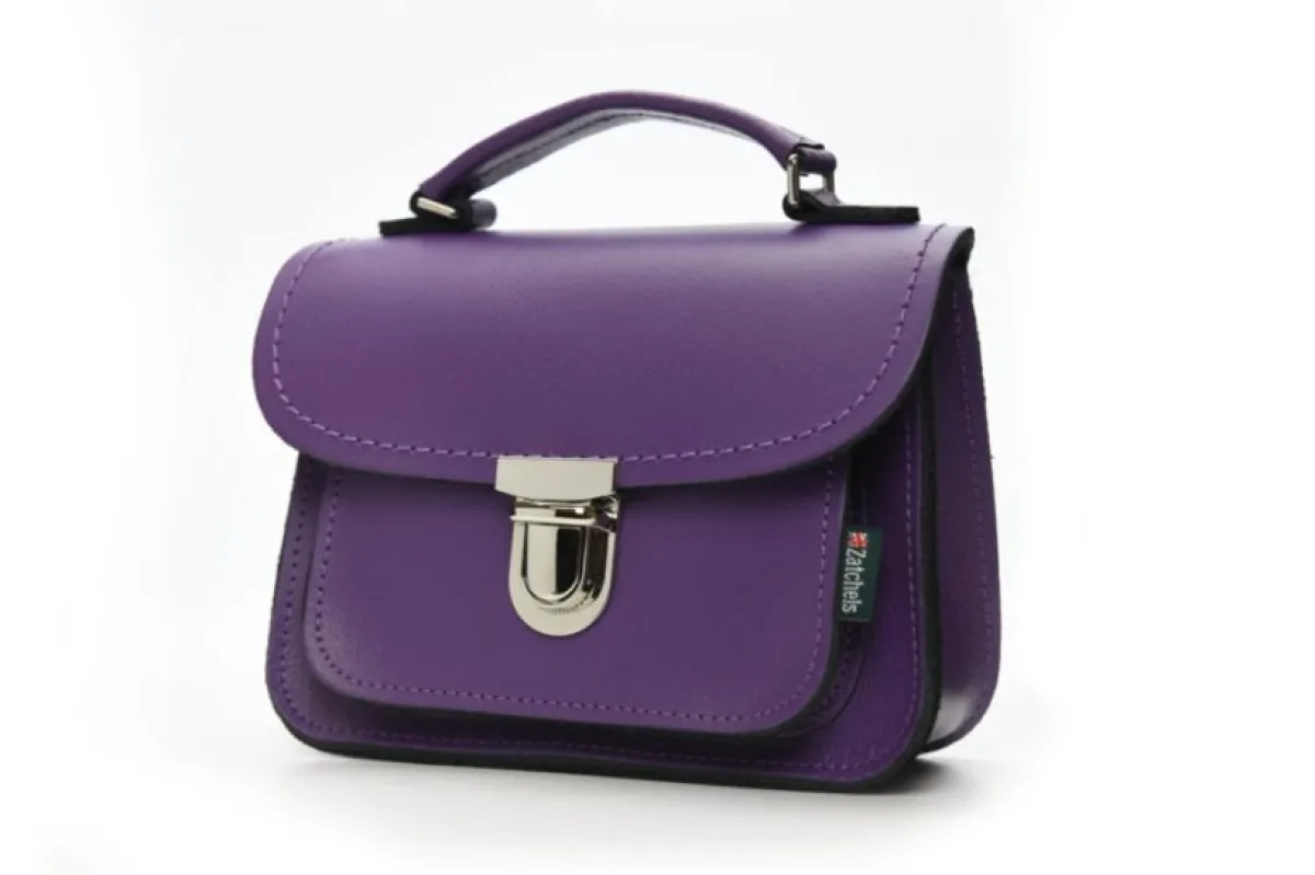 Zatchels Luna Handmade Leather Bag - Purple>Women Small Satchels|Luna