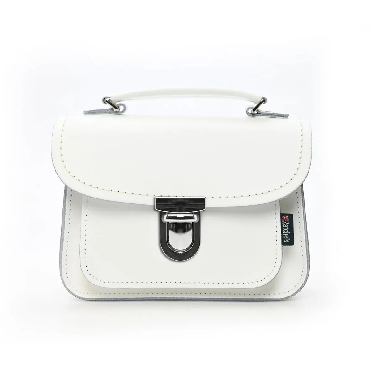 Zatchels Luna Handmade Leather Bag - White>Women Small Satchels|Luna