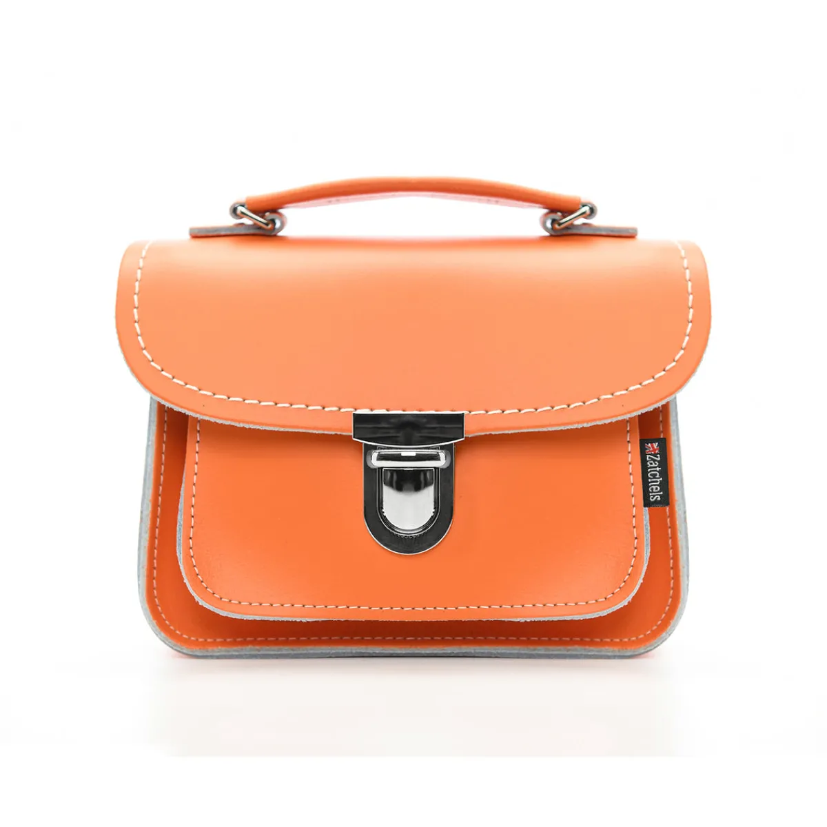 Zatchels Luna Handmade Leather Bag - Orange>Women Small Satchels|Luna