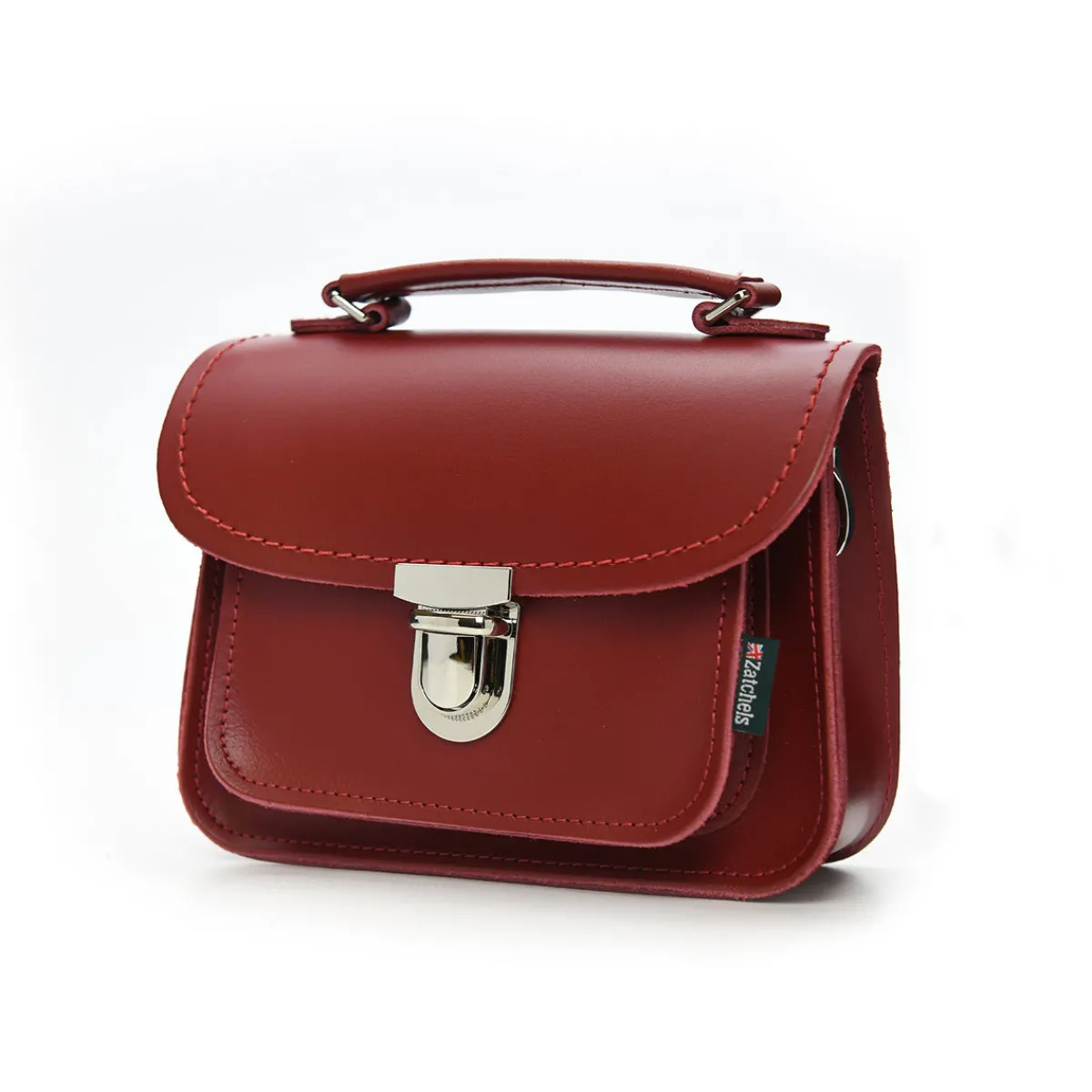 Zatchels Luna Handmade Leather Bag - Red>Women Small Satchels|Luna