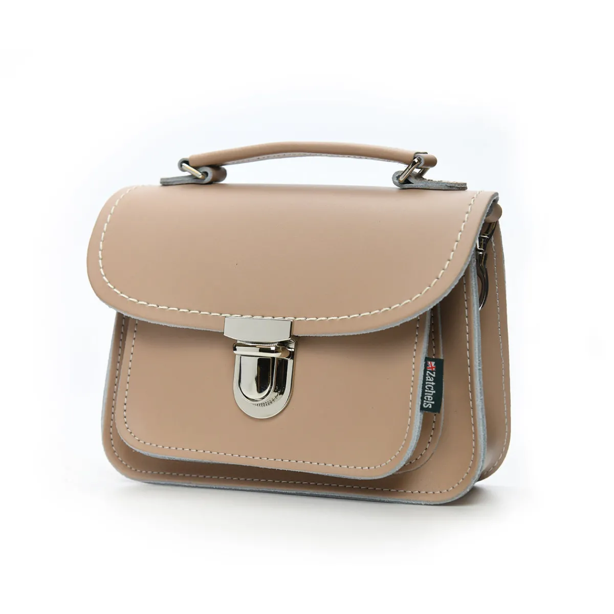 Zatchels Luna Handmade Leather Bag - Iced Coffee>Women Small Satchels|Luna