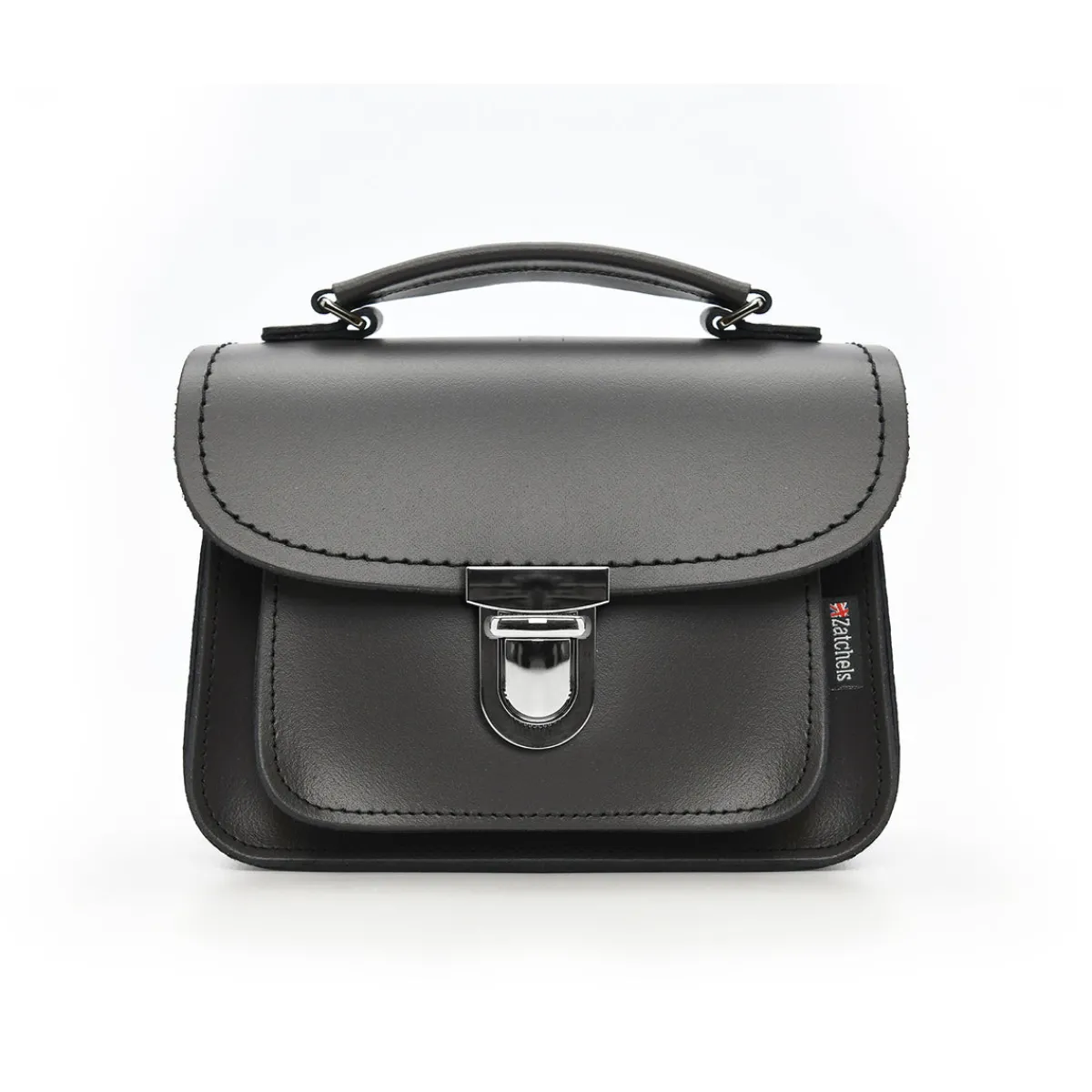 Zatchels Luna Handmade Leather Bag - Graphite>Women Small Satchels|Luna
