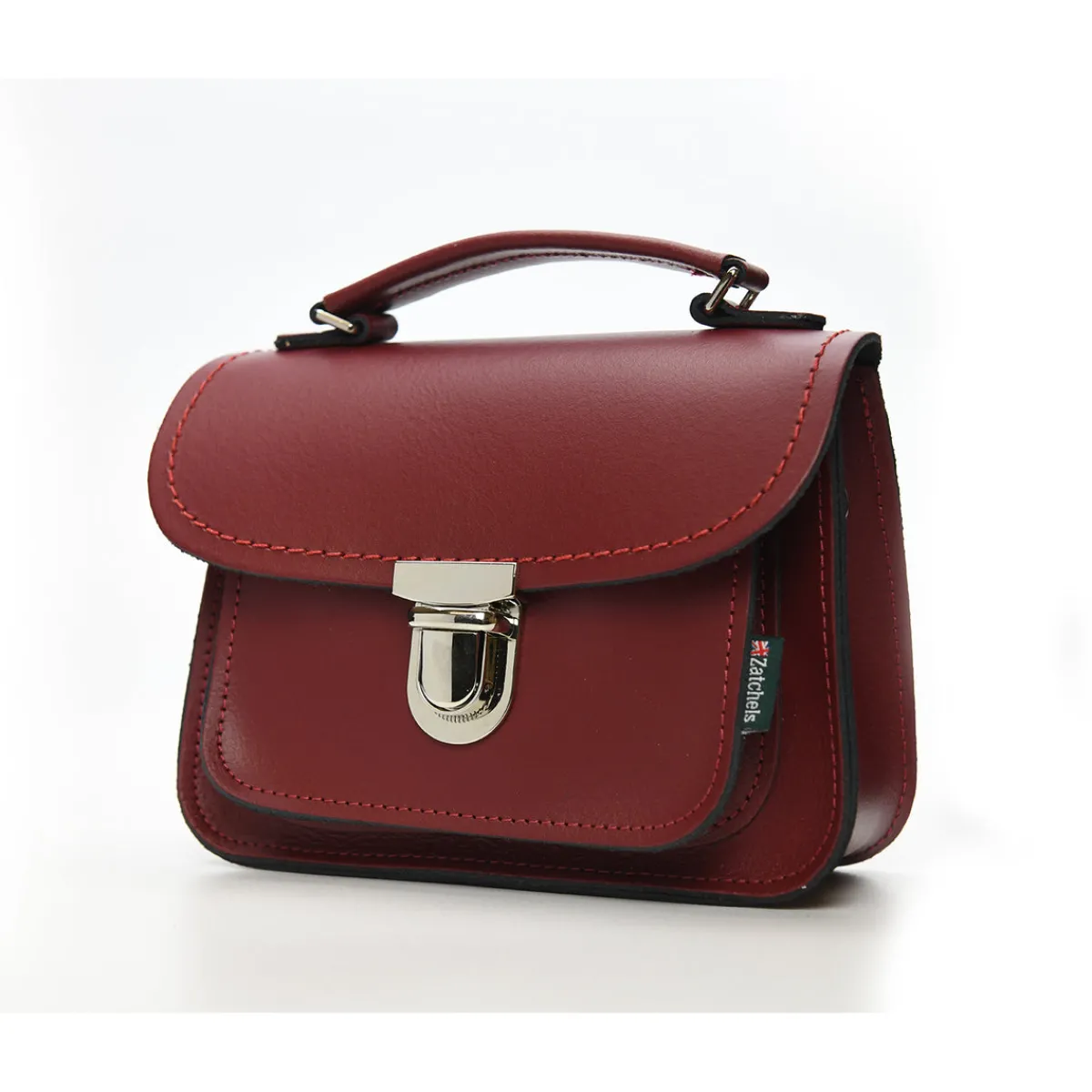 Zatchels Luna Handmade Leather Bag - Oxblood Red>Women Small Satchels|Luna