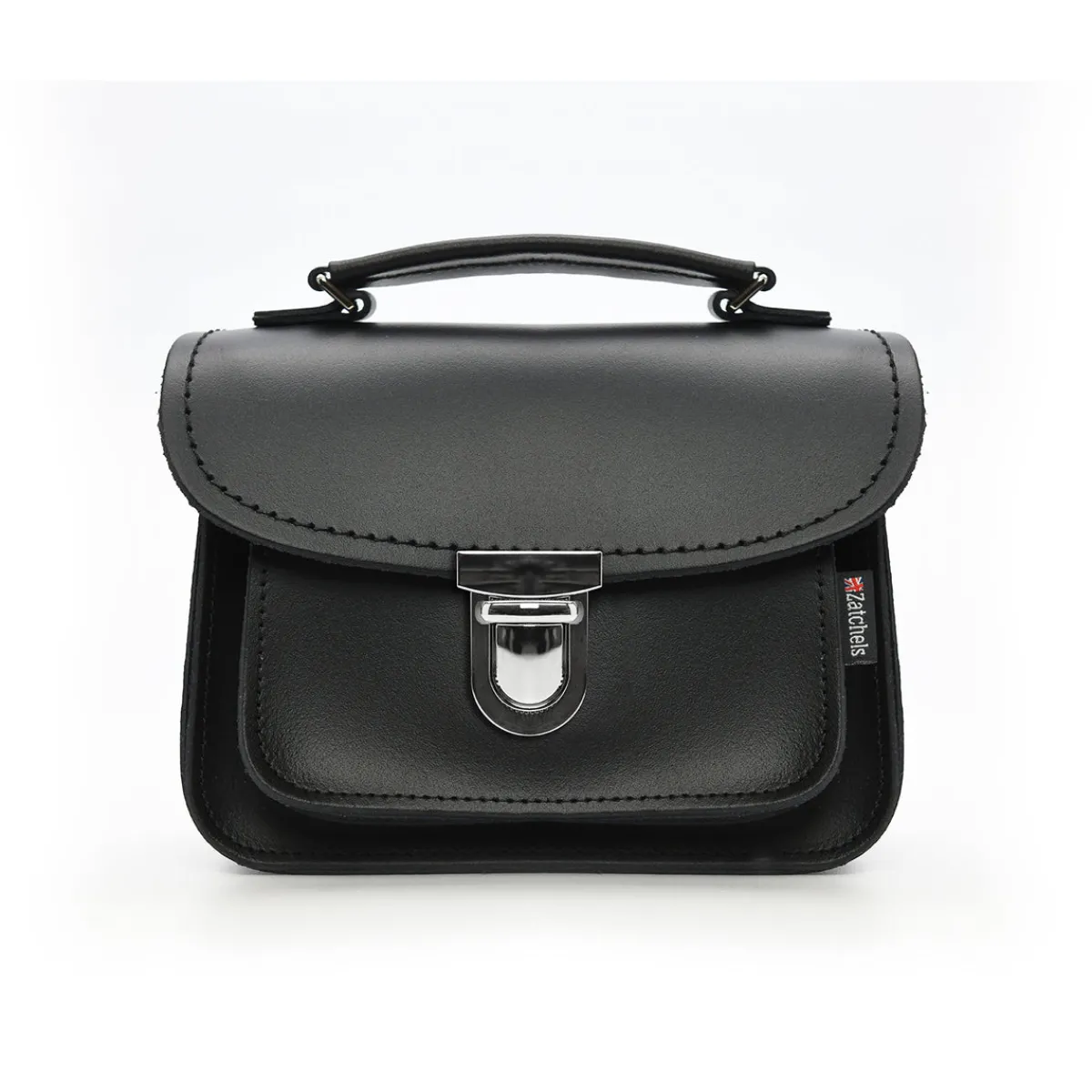 Zatchels Luna Handmade Leather Bag - Black>Women Small Satchels|Luna