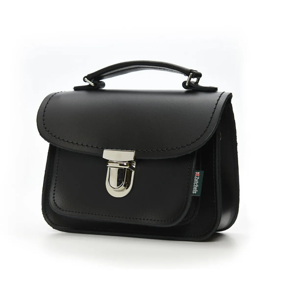 Zatchels Luna Handmade Leather Bag - Black>Women Small Satchels|Luna