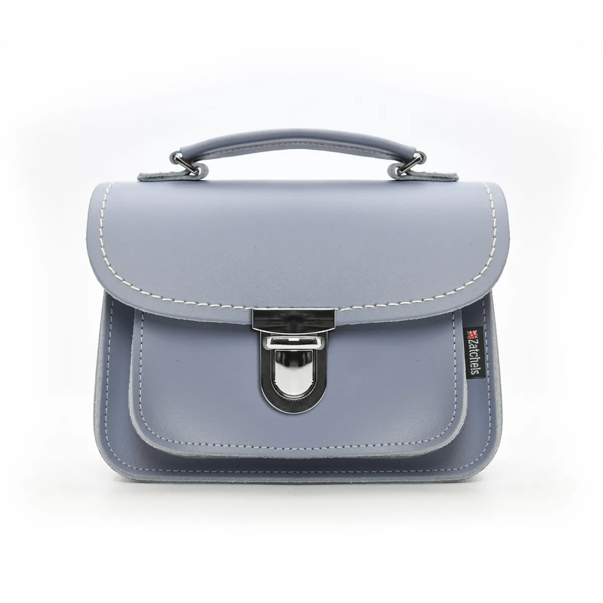 Zatchels Luna Handmade Leather Bag - Lilac Grey>Women Small Satchels|Luna