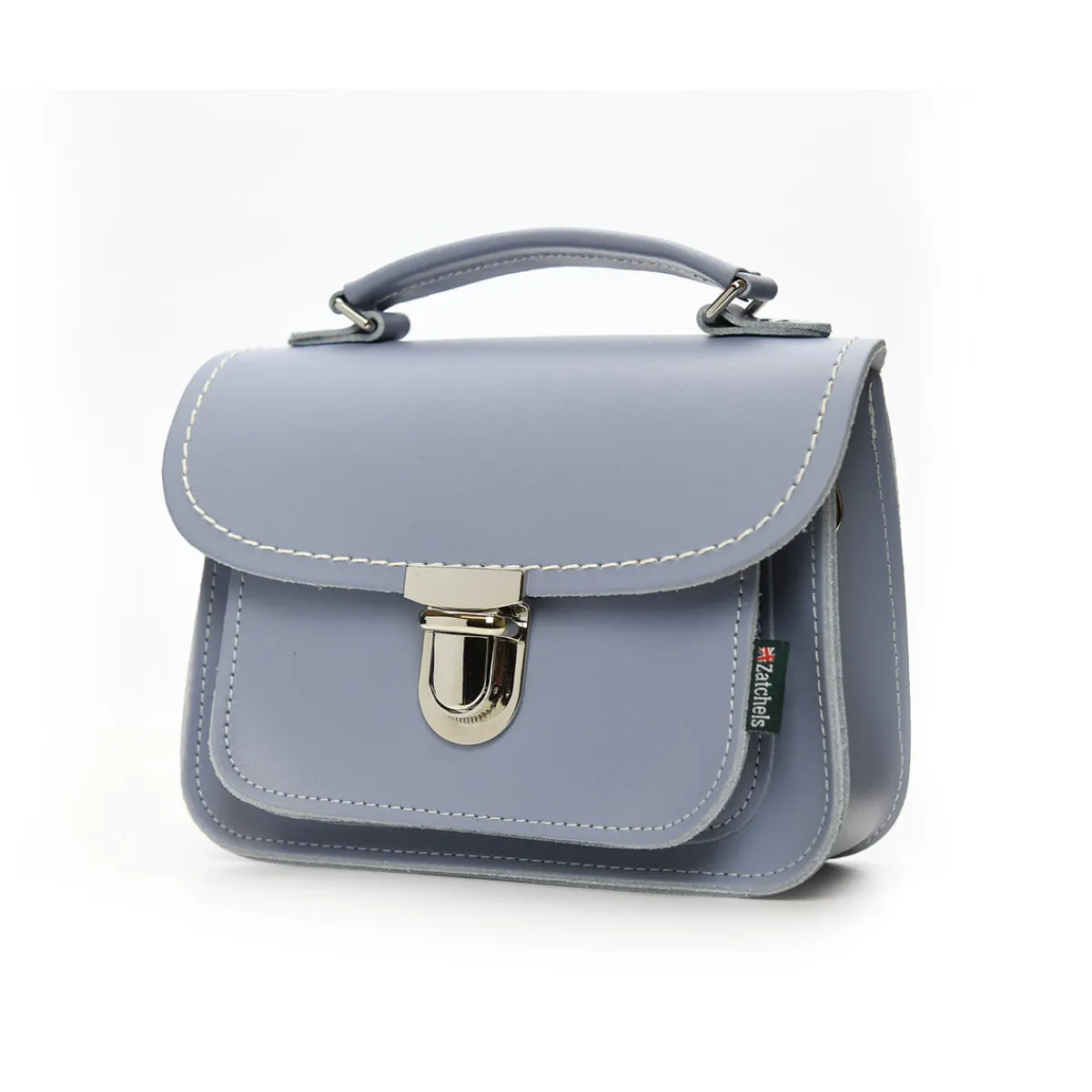 Zatchels Luna Handmade Leather Bag - Lilac Grey>Women Small Satchels|Luna