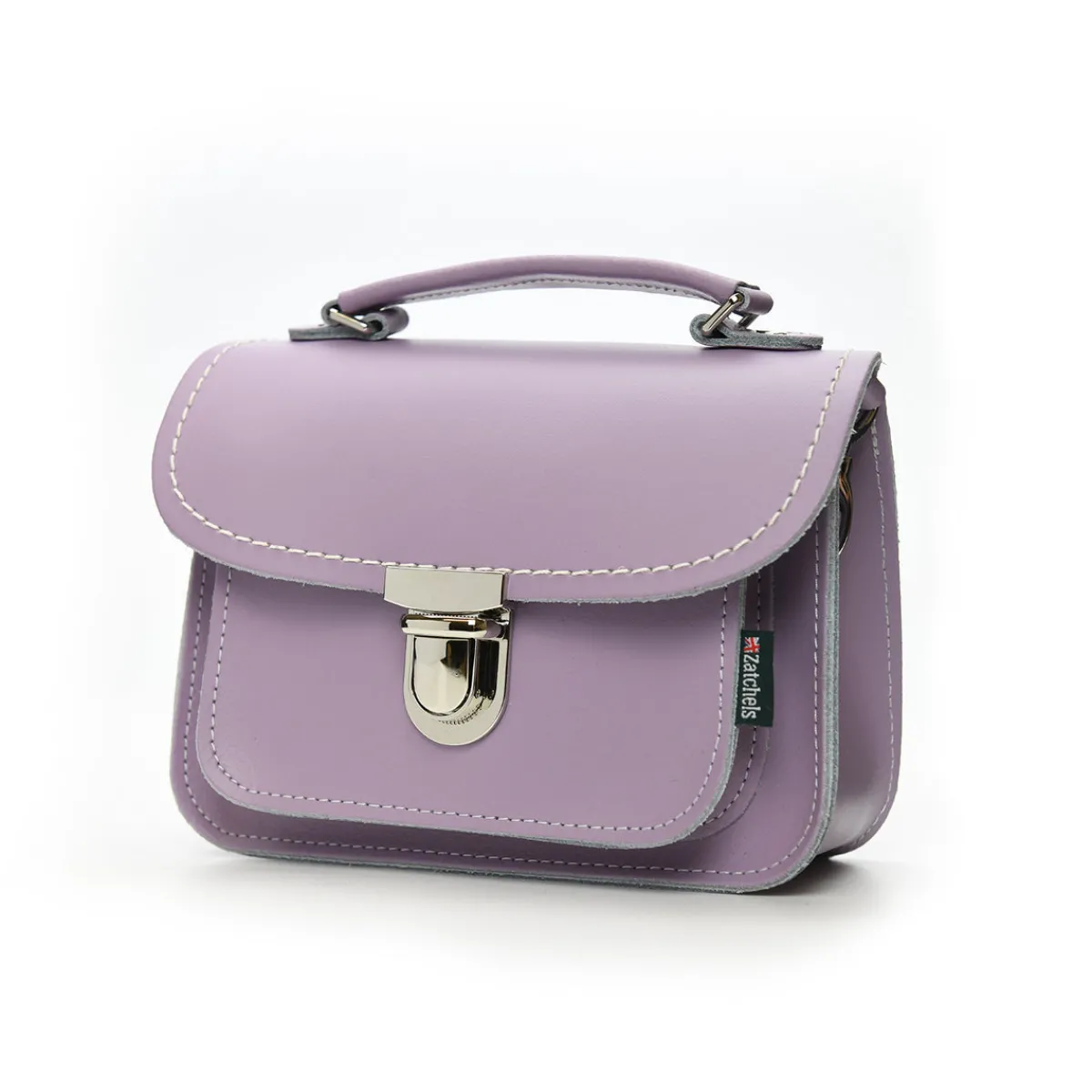 Zatchels Luna Handmade Leather Bag - Pastel Violet>Women Small Satchels|Luna