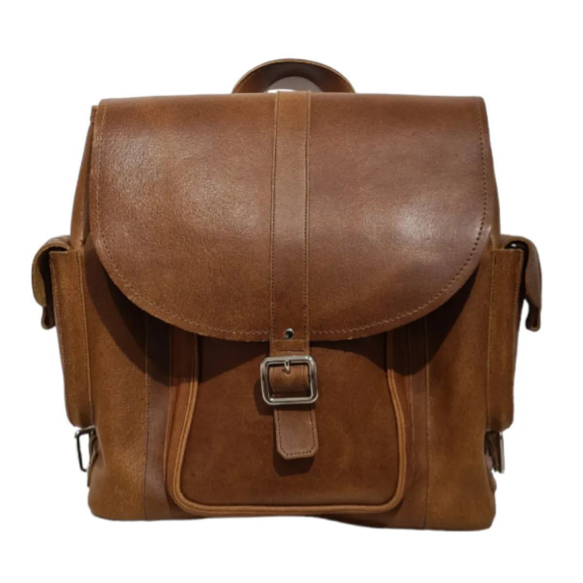 Zatchels Men's Leather Tannery Backpack - Tan> Tannery Collection