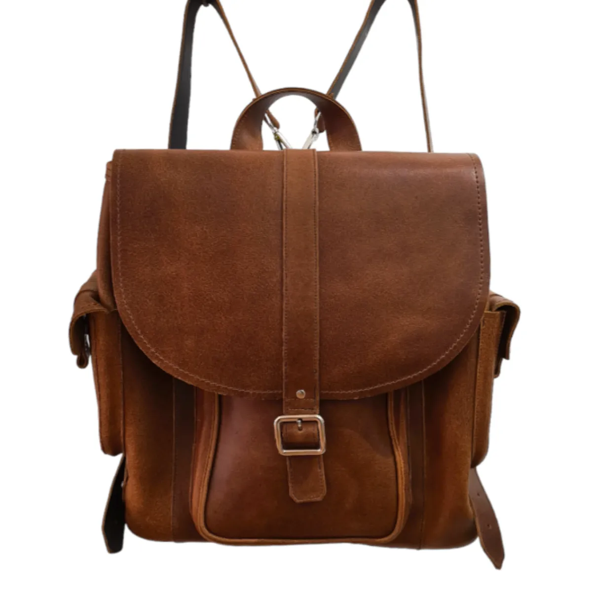 Zatchels Men's Leather Tannery Backpack - Tan> Tannery Collection
