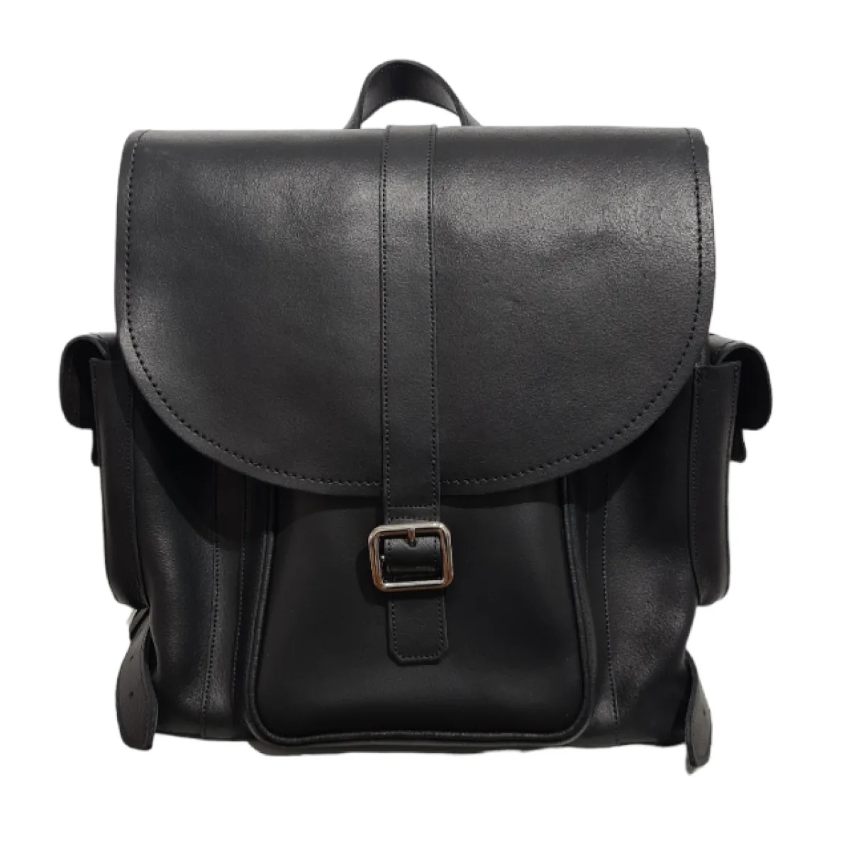 Zatchels Men's Leather Tannery Backpack - Black> Tannery Collection