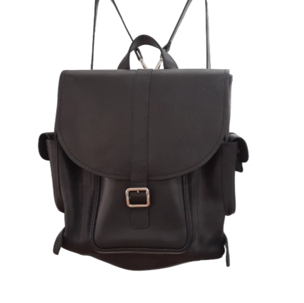 Zatchels Men's Leather Tannery Backpack - Black> Tannery Collection
