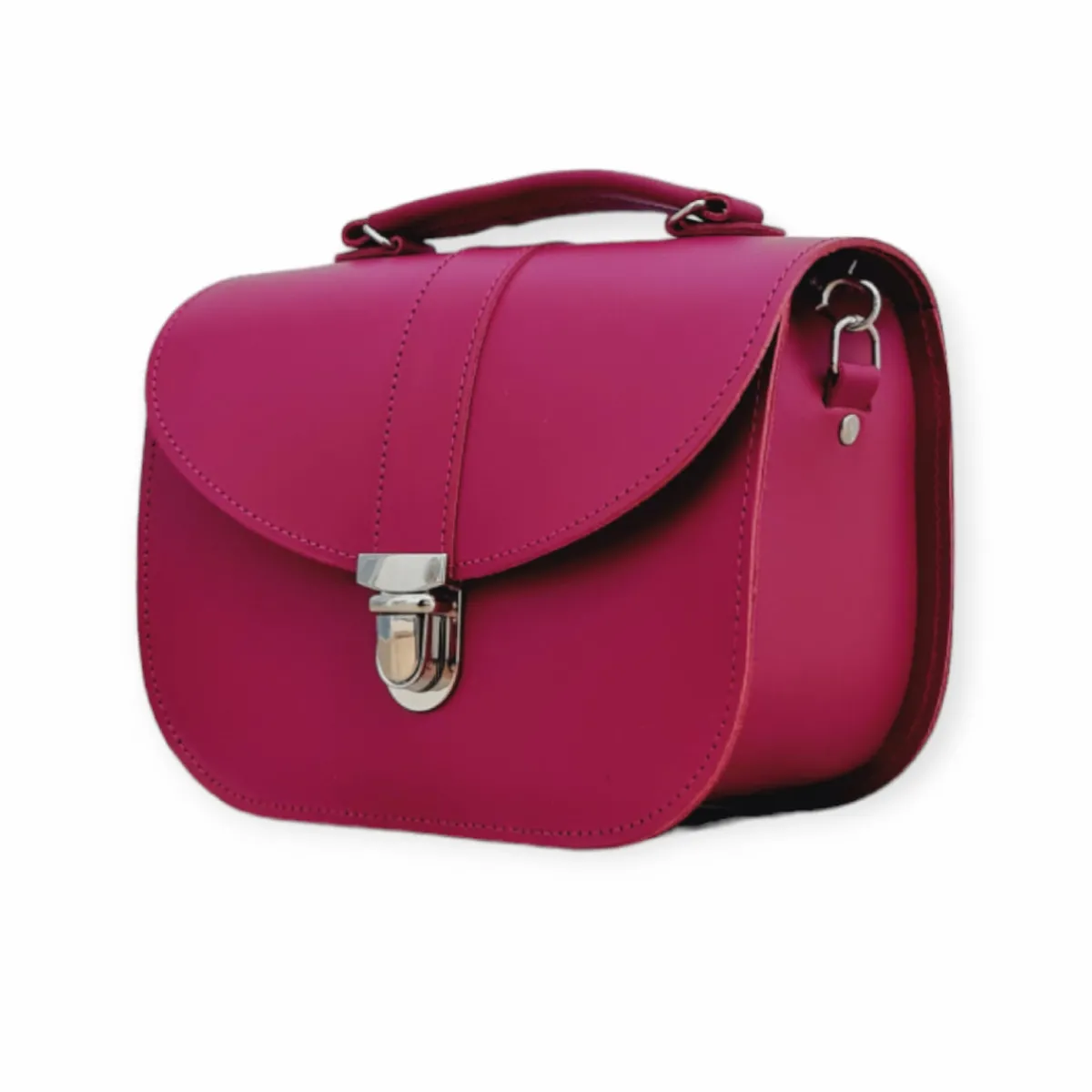 Zatchels Olympia Handmade Leather Bag - Magenta>Women Cross Body Bags|The Olympia