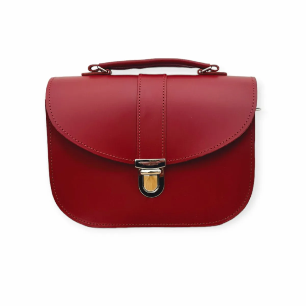 Zatchels Olympia Handmade Leather Bag - Red>Women Cross Body Bags|The Olympia