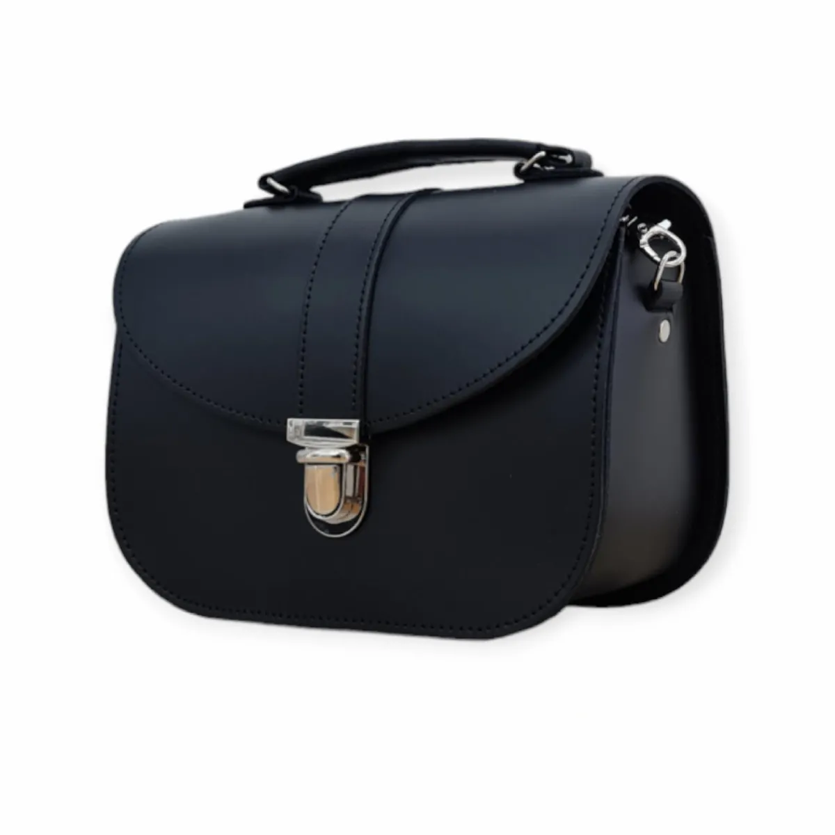 Zatchels Olympia Handmade Leather Bag - Black>Women Cross Body Bags|The Olympia