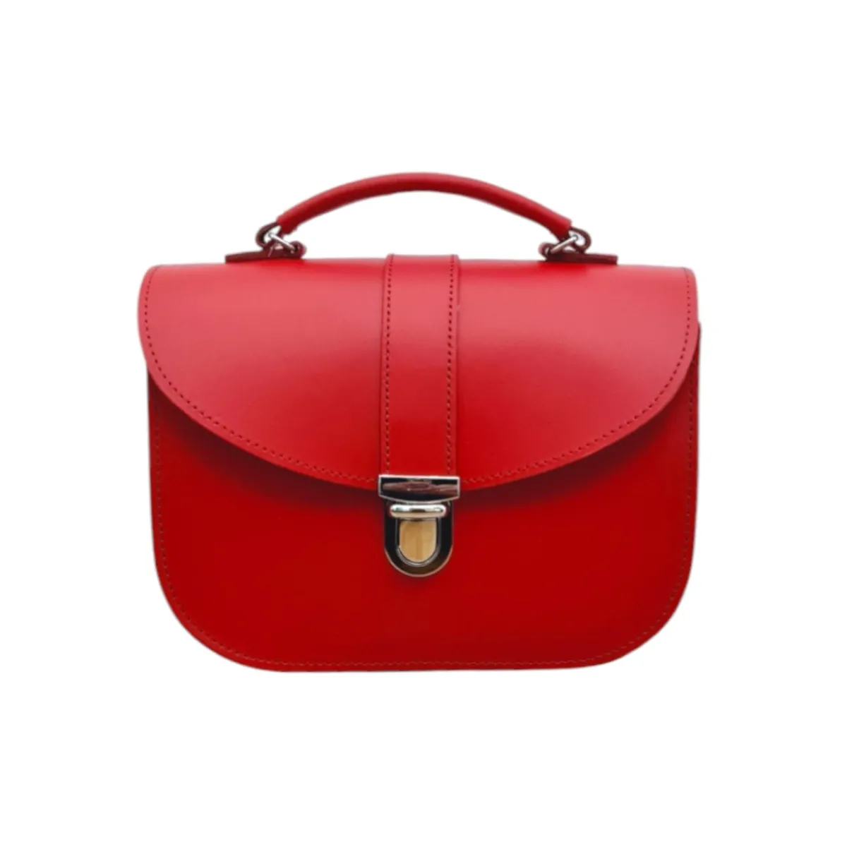 Zatchels Olympia Handmade Leather Bag - Pillar Box Red>Women Cross Body Bags|The Olympia