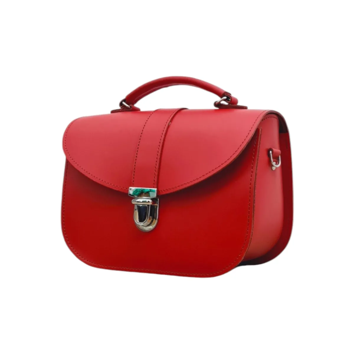 Zatchels Olympia Handmade Leather Bag - Pillar Box Red>Women Cross Body Bags|The Olympia