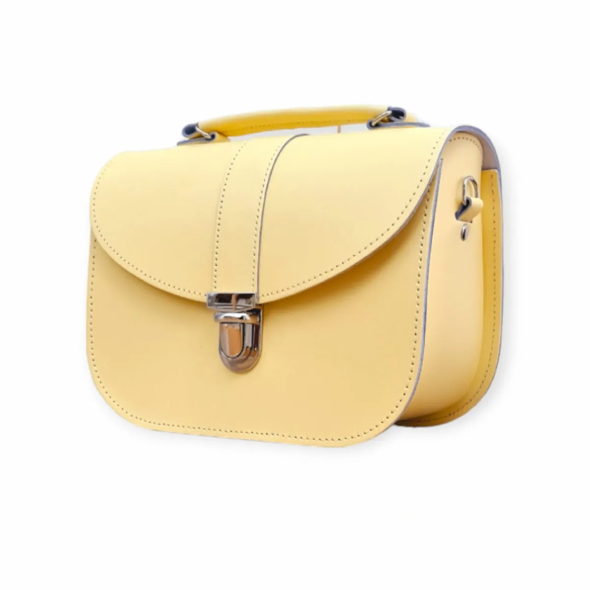 Zatchels Olympia Handmade Leather Bag - Primrose Yellow>Women Cross Body Bags|The Olympia