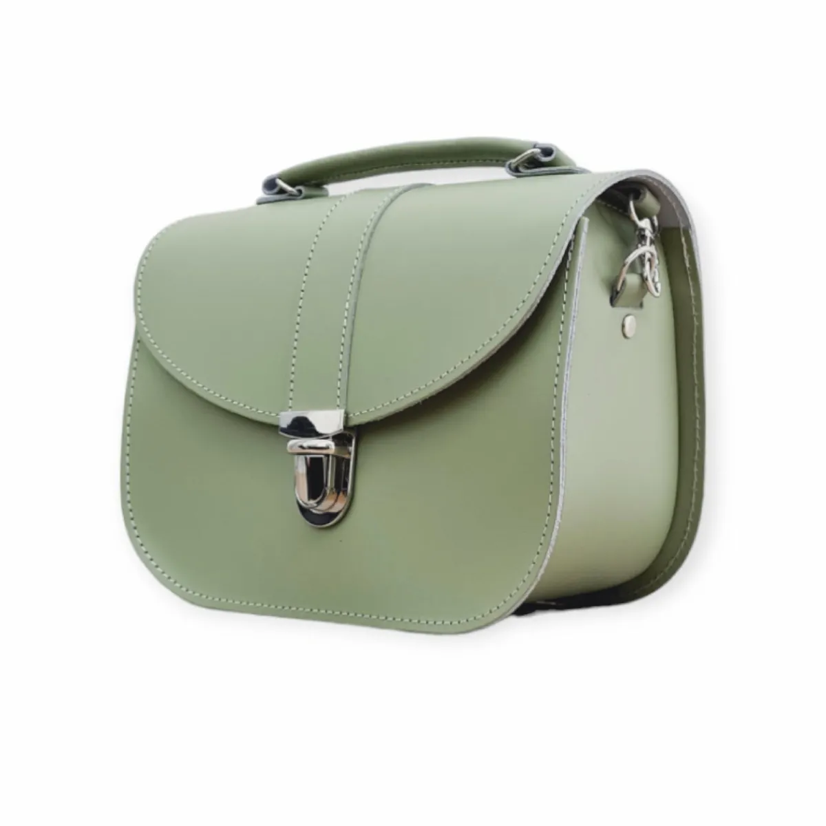 Zatchels Olympia Handmade Leather Bag - Sage Green>Women Cross Body Bags|The Olympia
