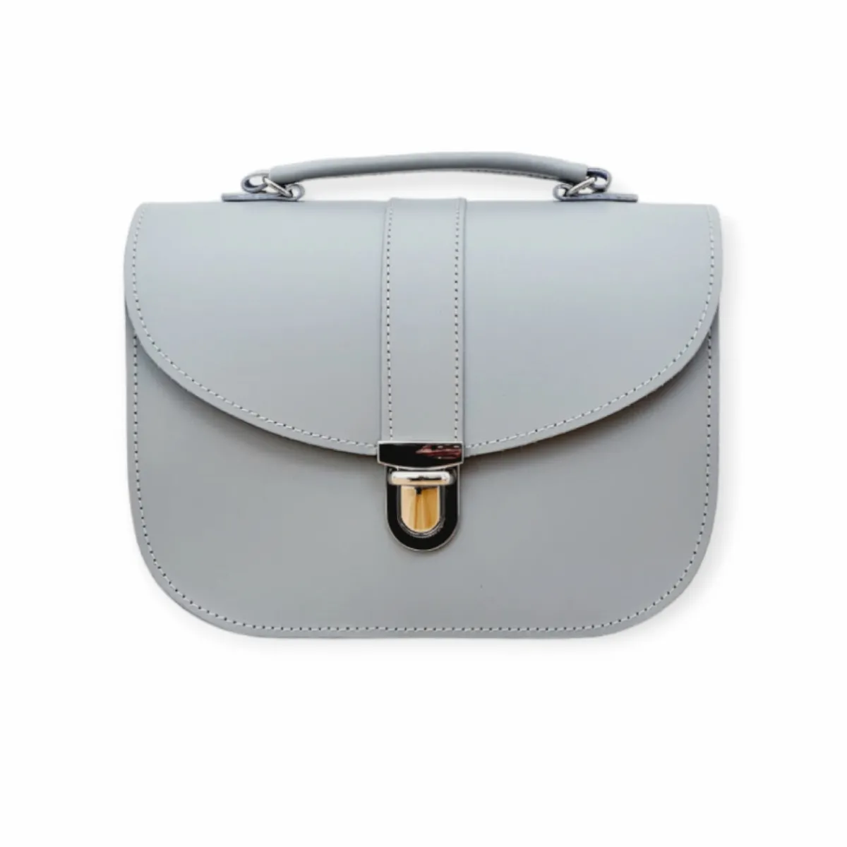 Zatchels Olympia Handmade Leather Bag - Ghost Grey>Women Cross Body Bags|The Olympia