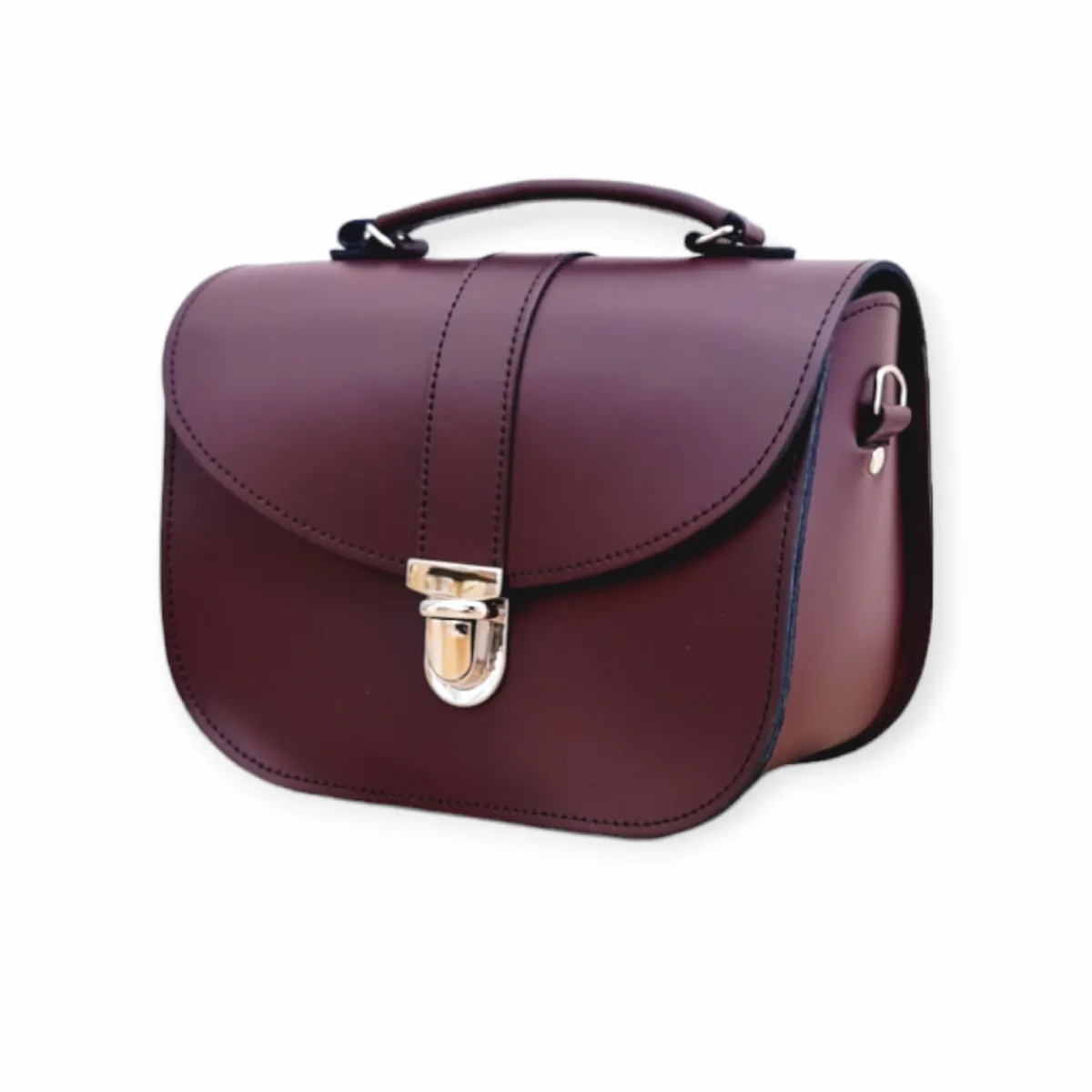 Zatchels Olympia Handmade Leather Bag - Marsala Red>Women Cross Body Bags|The Olympia