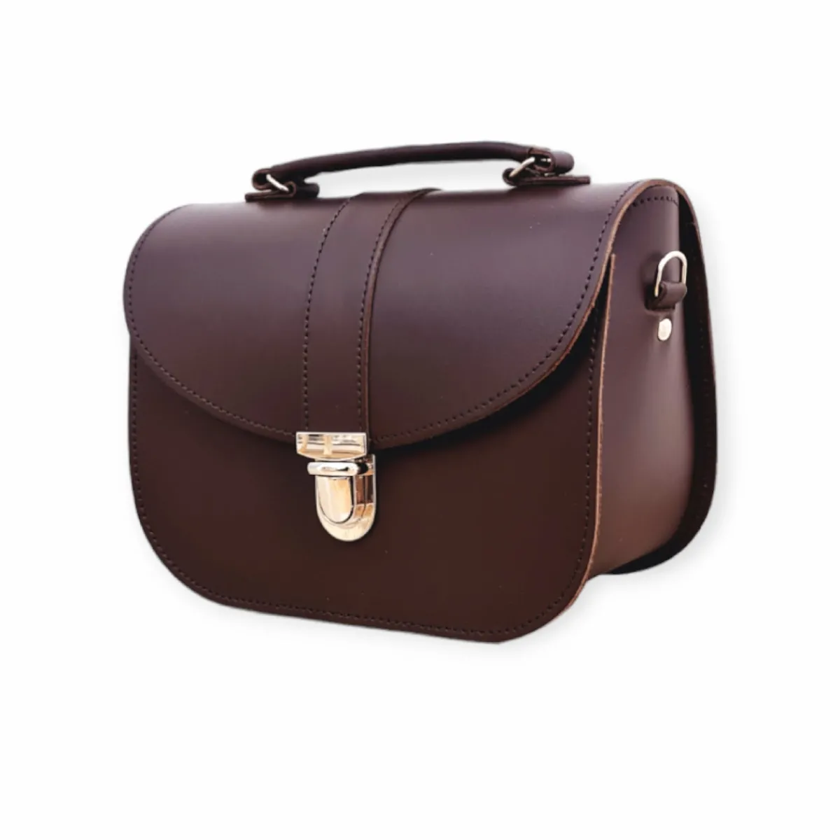 Zatchels Olympia Handmade Leather Bag - Dark Brown>Women Cross Body Bags|The Olympia