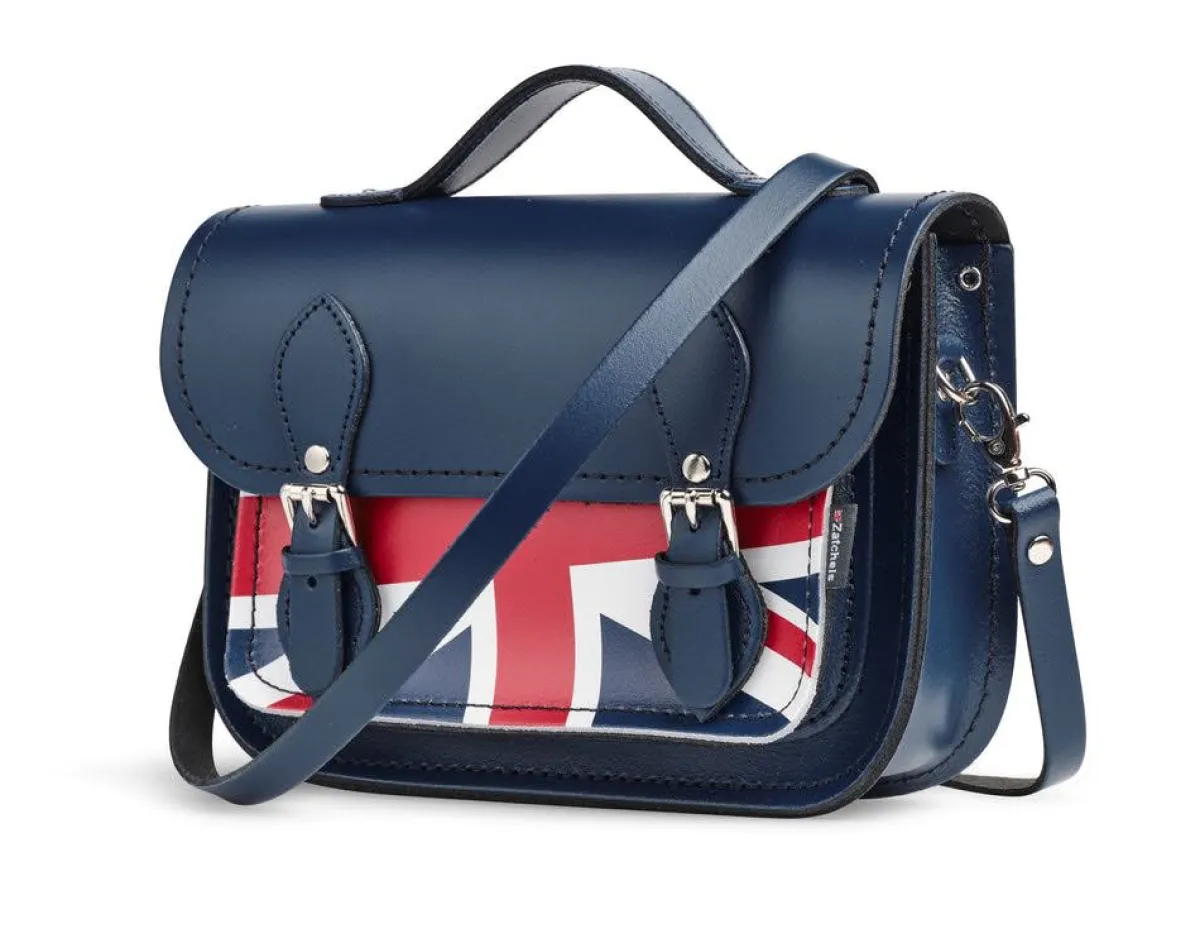 Zatchels Union Jack Midi Satchel - Navy>Women Small Satchels|Midi Satchels