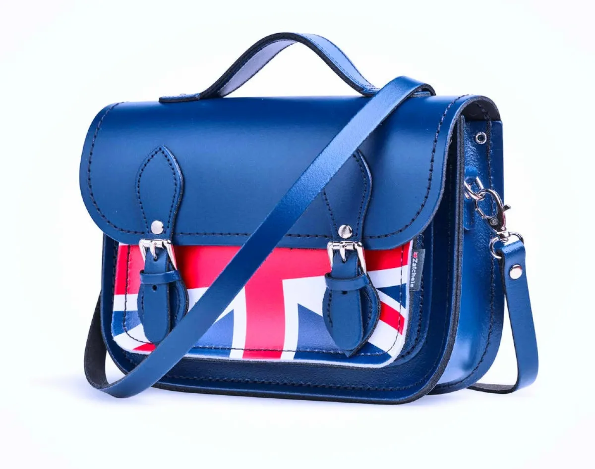 Zatchels Union Jack Midi Satchel - Royal Blue>Women Small Satchels|Midi Satchels